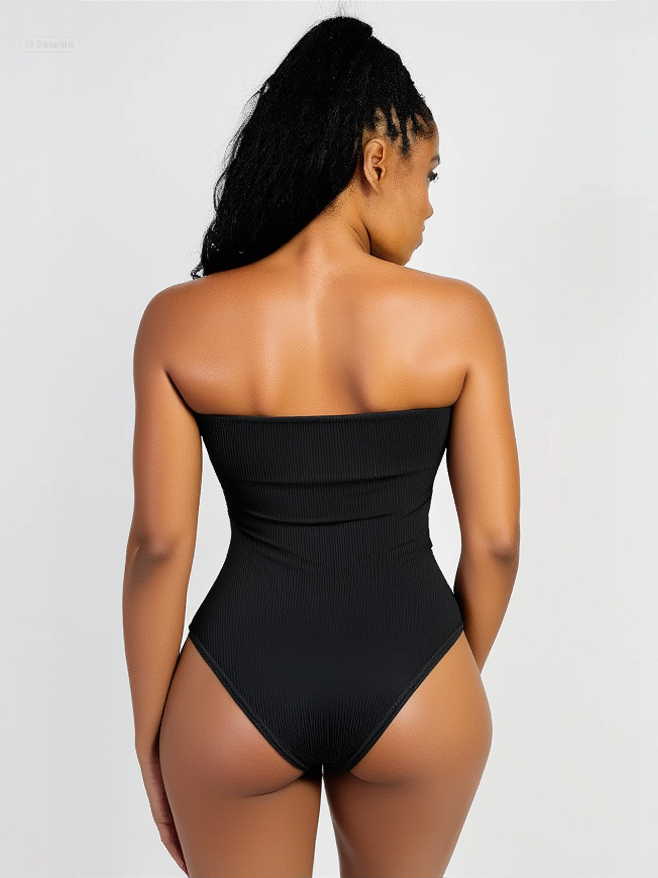 Fina Chica Strapless Bodysuit Tummy Control Seamless Thong Shapewear with Removable Straps